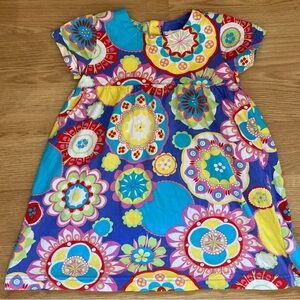 Hanna Andersson Vibrant Colorful Floral Kids Dress 90 3T